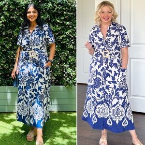 Joie Linen Floral Belted Shirt Dress Size Small